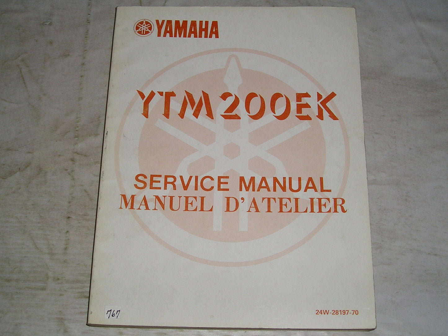 YAMAHA YTM200EK  YTM200 EK 1983  Service Manual  24W-28197-70  #767