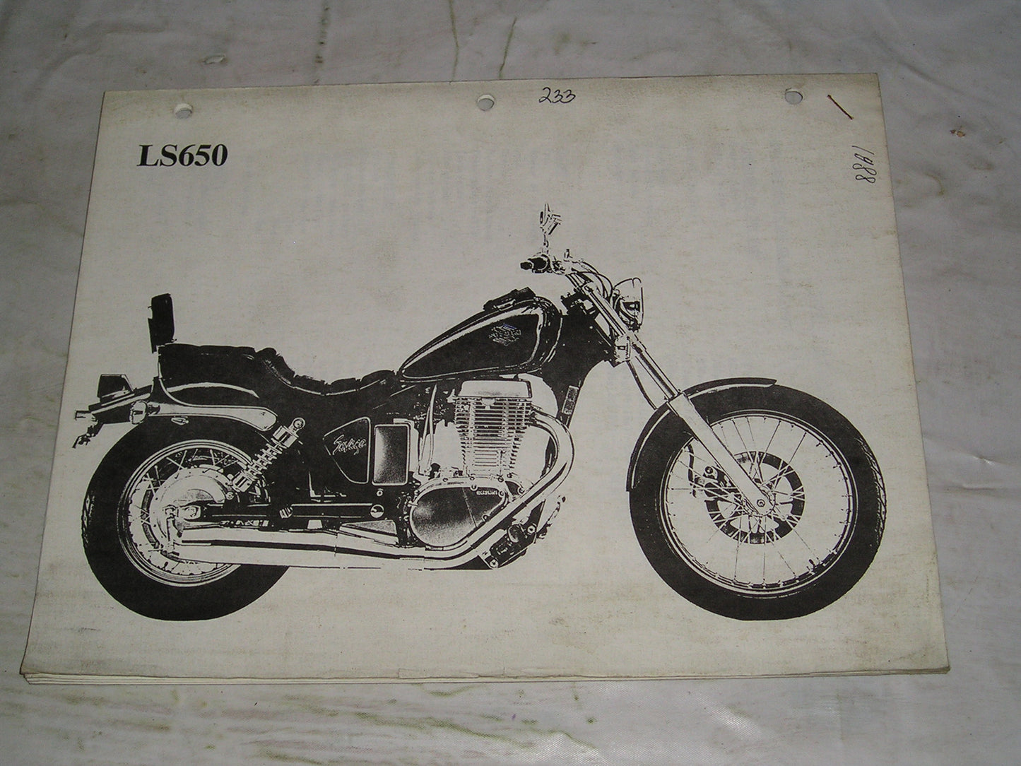 SUZUKI LS650 G 1986 Specifications Manual #233