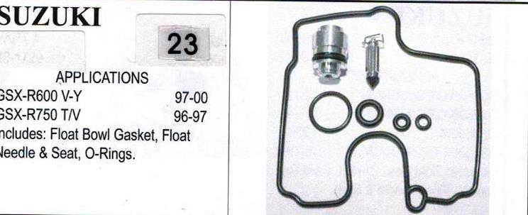 SUZUIKI GSX-R600 GSX-R750 1996-2000 Carburetor Repair Kit # 23