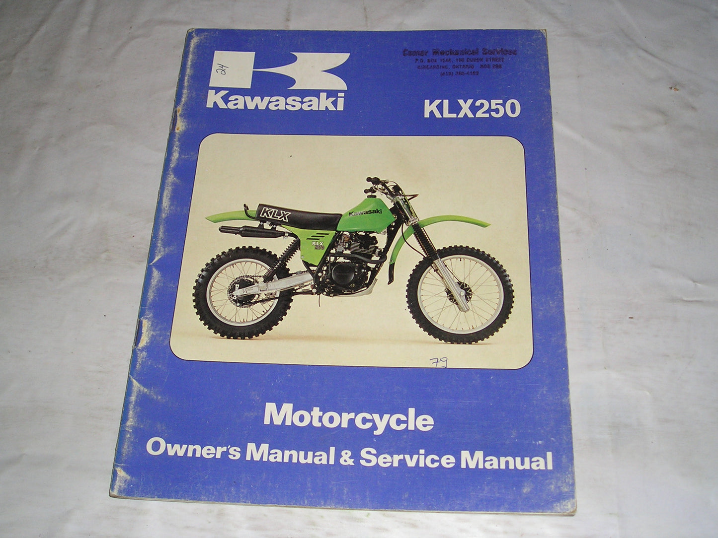 KAWASAKI KLX250 A1 1979 Owner's & Service Manual 99920-1063-02 #24