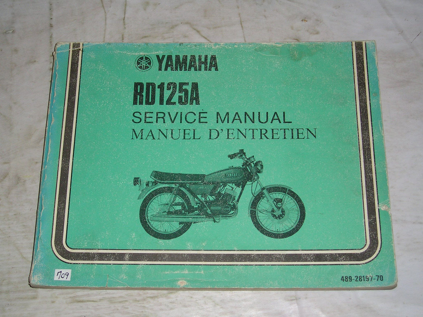 YAMAHA RD125A RD125 A 1974 Service Manual 489-28197-70 #709