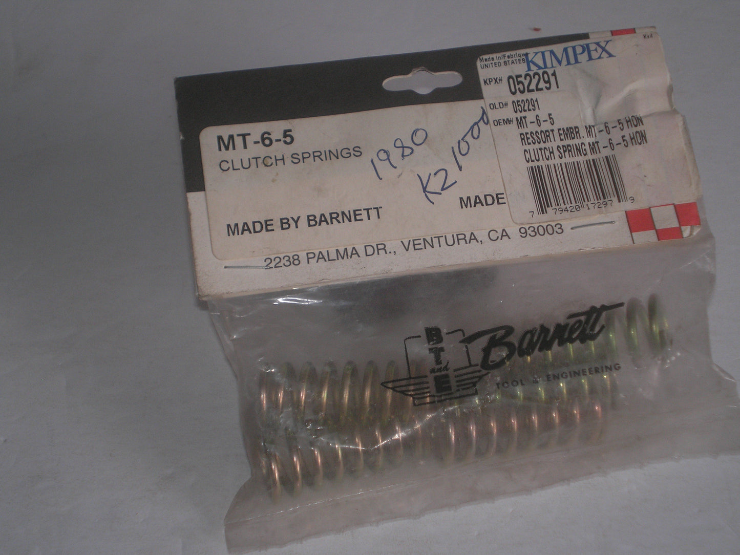 KAWASAKI KZ1000 1980 Barnett Heavy Duty Clutch Springs Set/5 MT-6
