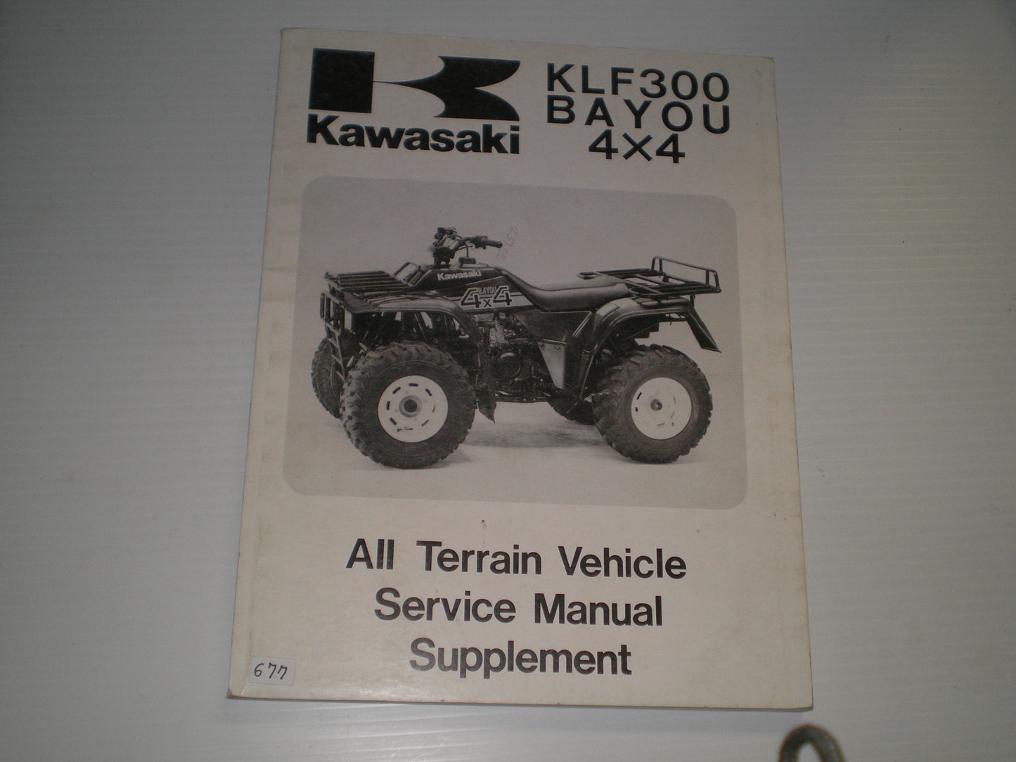 KAWASAKI KLF300 C1 Bayou 4X4 1989 Service Supplement Manual 99924-1117-51 #677