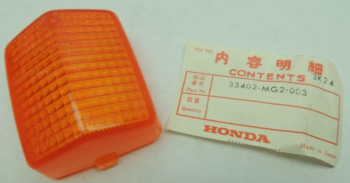 HONDA CB CBR CRF NN NPS NX TLR VTR XL XR Factory Turn Signal Lens 33402-MG2-003