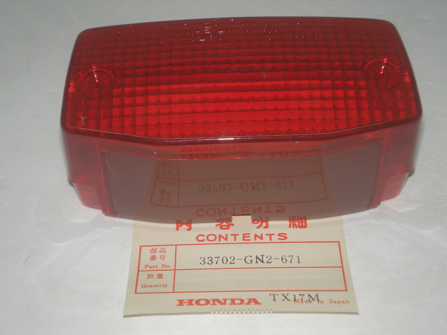 HONDA NB50 NH80 Factory Tail Light Lens 33702-GN2-671