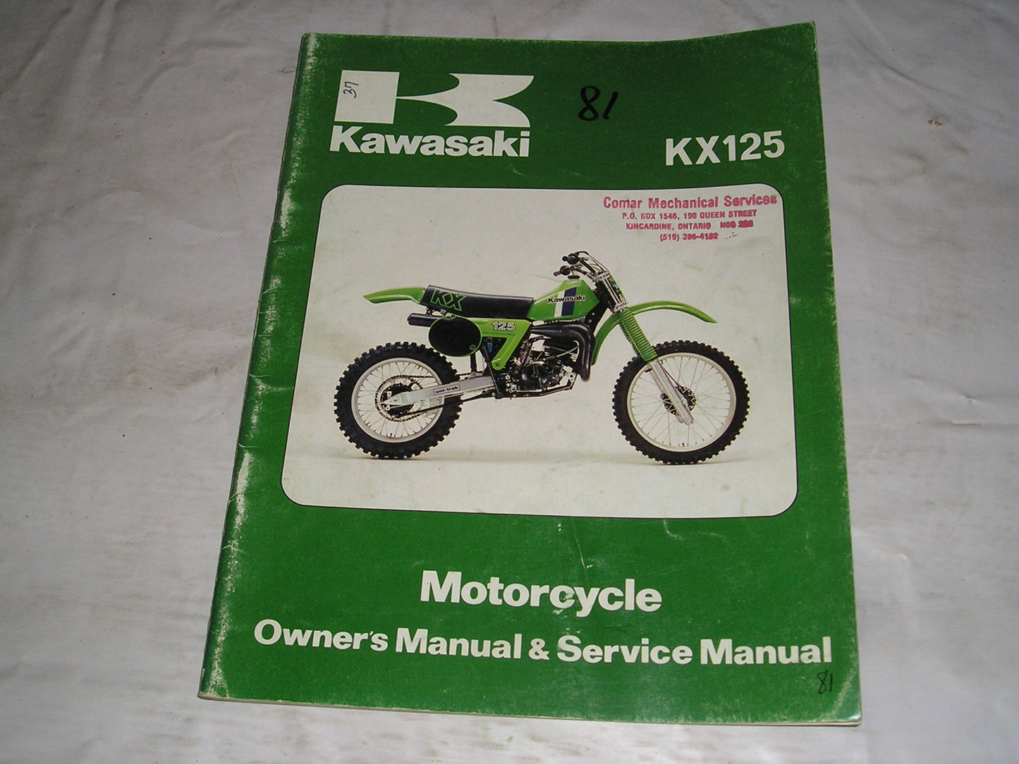 KAWASAKI KX125 A7 1981 Owner's & Service Manual 99920-1123-01 #37