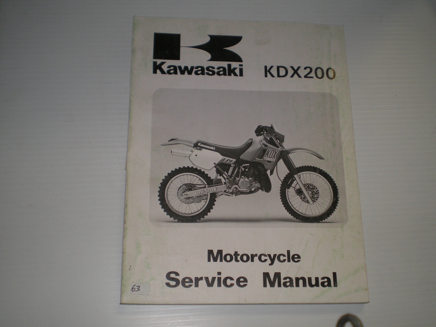 KAWASAKI KDX200 E1 1989 Service Manual 99924-1114-01 #63