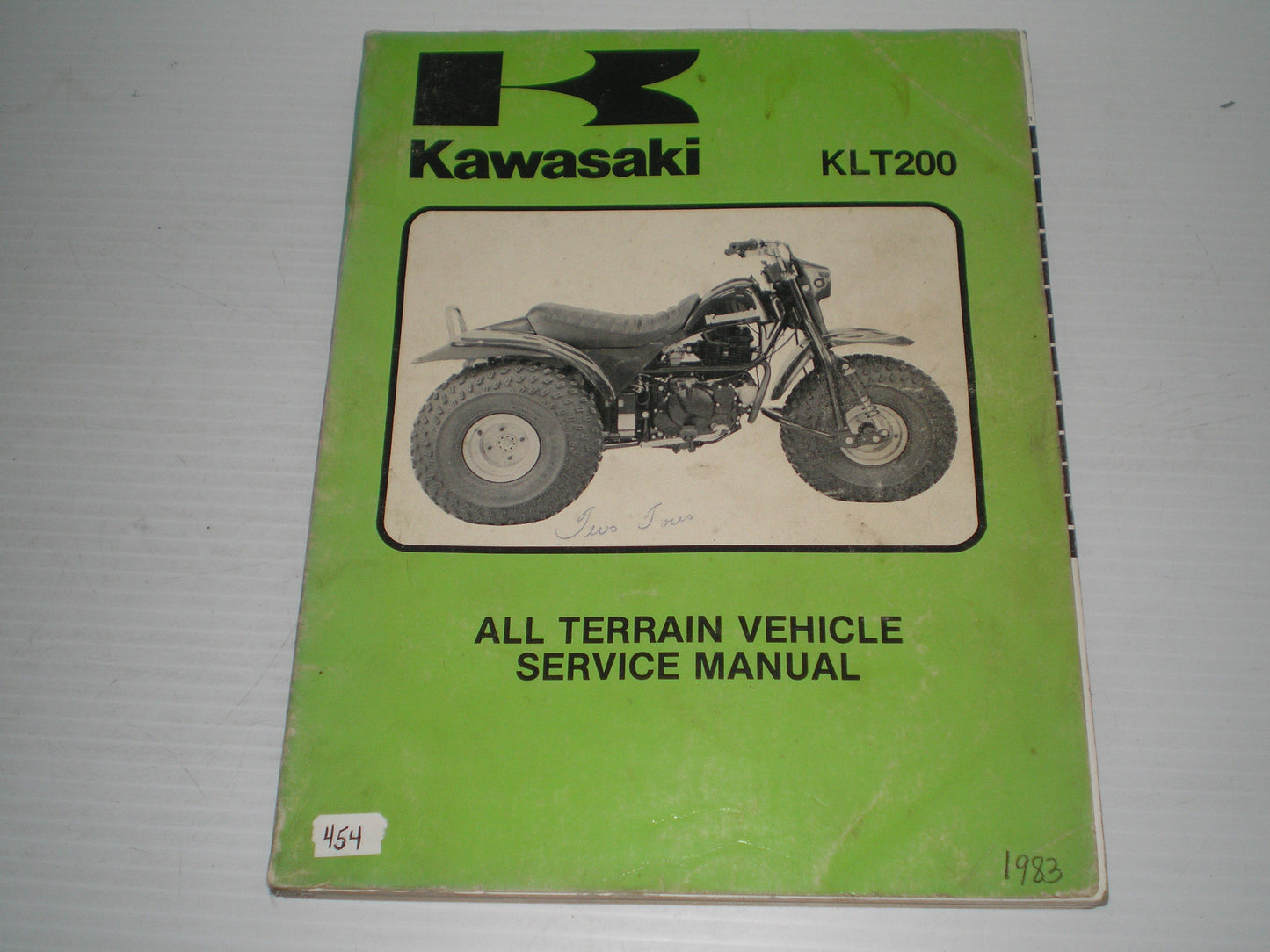 KAWASAKI KLT200 B1 C1 All Terrain 1983 Service Manual 99963-0055-01 #454