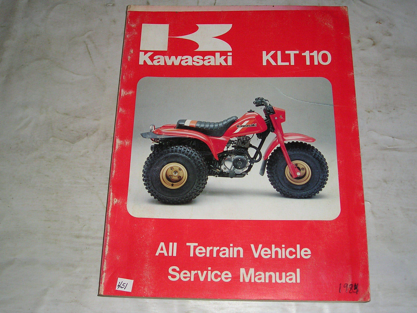 KAWASAKI KLT110 A1 All Terrain 1984 Service Manual 99924-1047-01 #451