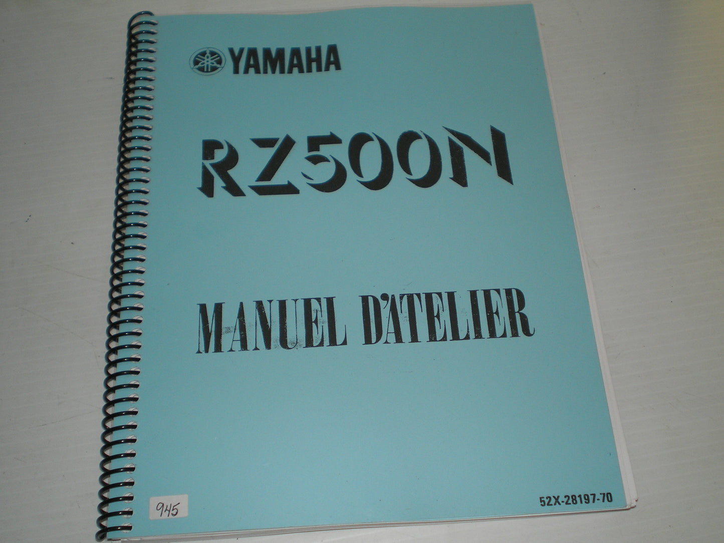 YAMAHA RZ500 N  RZ500N 1985 Manuel d'Atelier  52X-28197-70  #945
