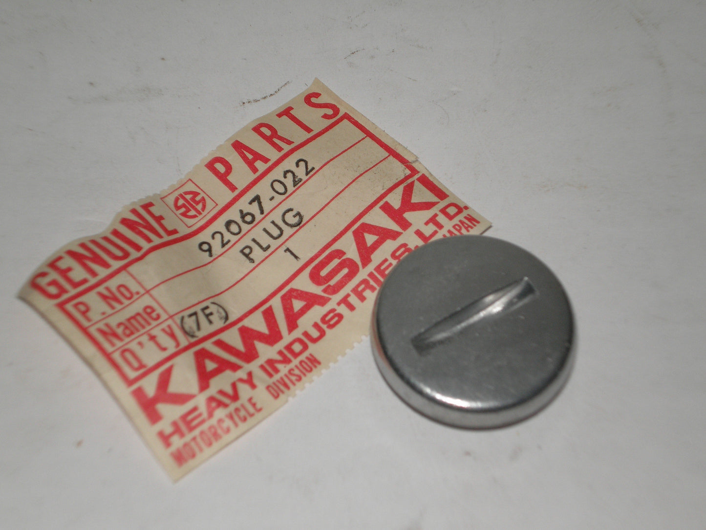 KAWASAKI F5 F6 F7 F8 F9 F81 Carburetor Cover Plug 92067-022