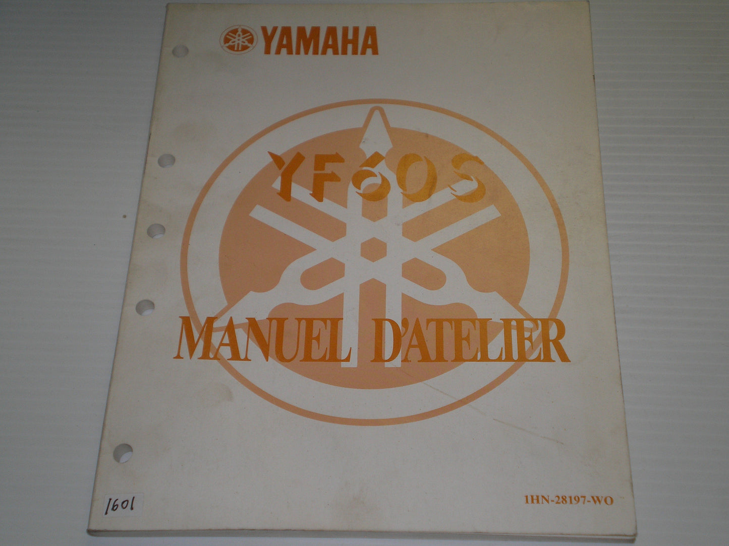YAMAHA YF60 S  4-Zinger ATV  1986  Manual d'atelier  1HN-28197-WO  #1601