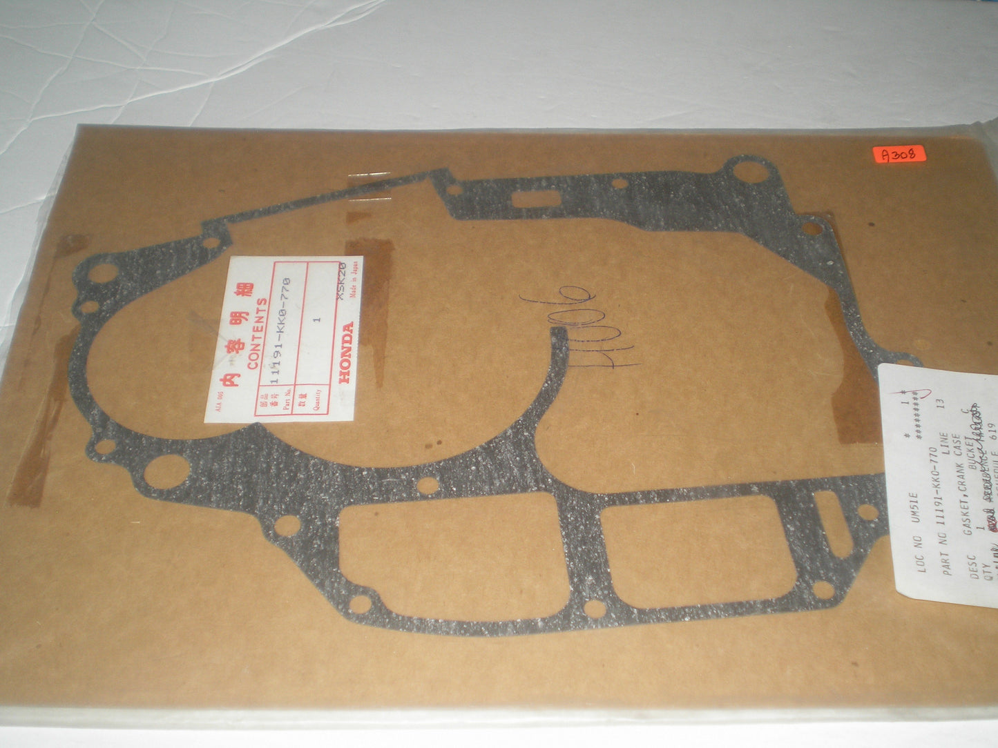 HONDA XL250 XR200 XR250 Crankcase Gasket 11191-KK0-770 11191-KZ1-920 #A308