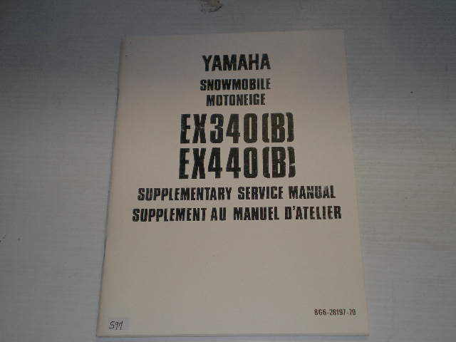 YAMAHA EX340 EX440 B 1978 Service Manual Supplement 8G6-28197-70 #S117