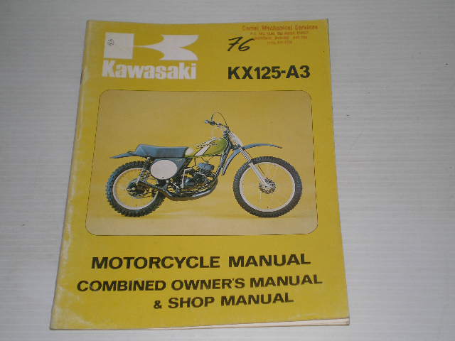 KAWASAKI KX125 A3 1976 Owner's & Shop Manual 99997-871-01 #43