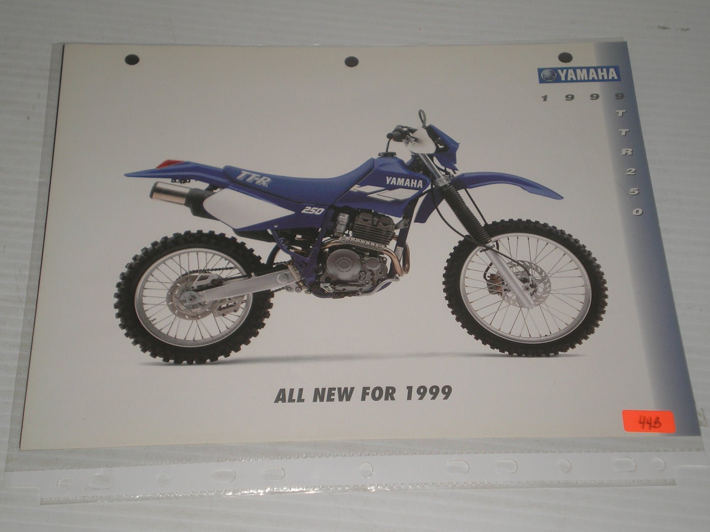 YAMAHA 1999 TTR250 OFFU ROAD MOTORCYCLE SAL BROCHURE 44B