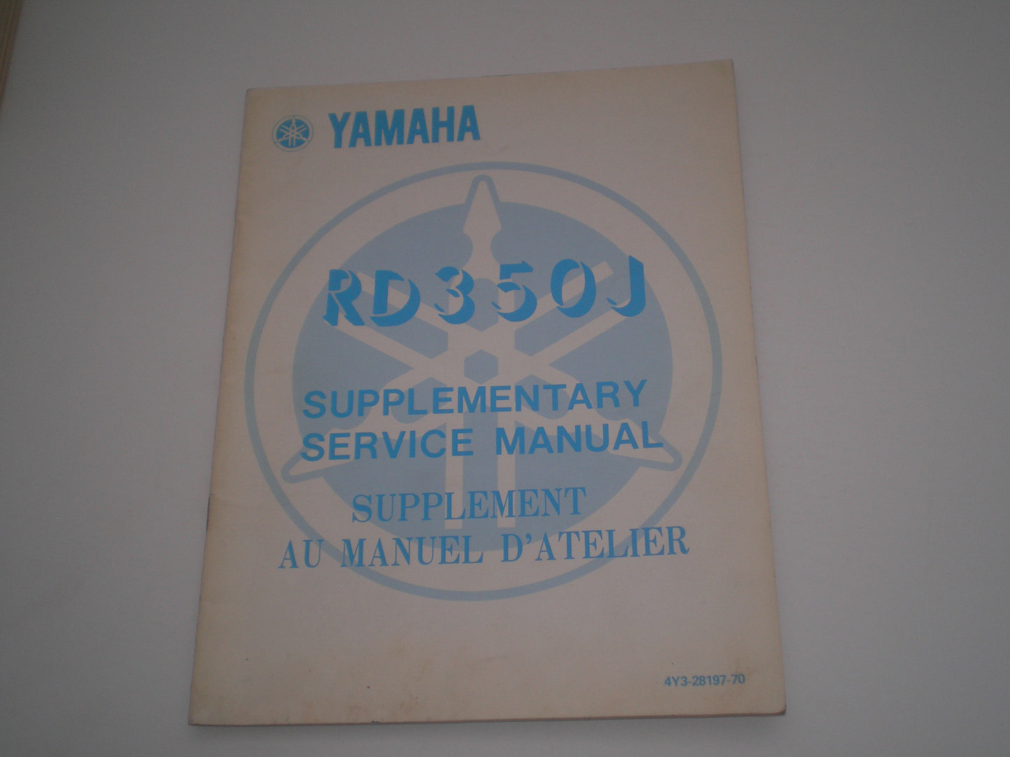 YAMAHA RD350 J 1982  Service Manual Supplement  4Y3-28197-70  #1801