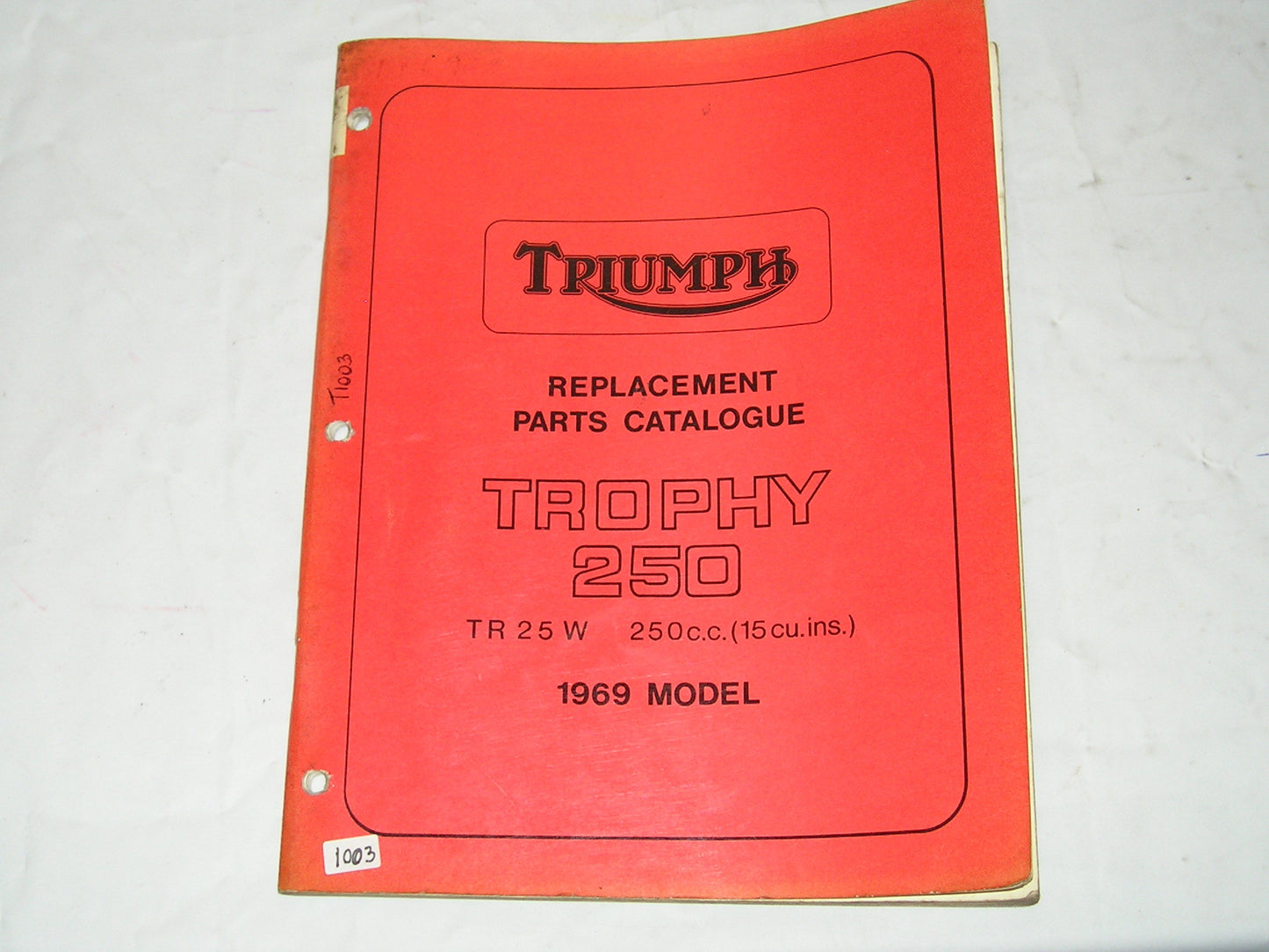 TRIUMPH Trophy 250 TR25W 1969 Parts Catalogue SPC.10 #E3