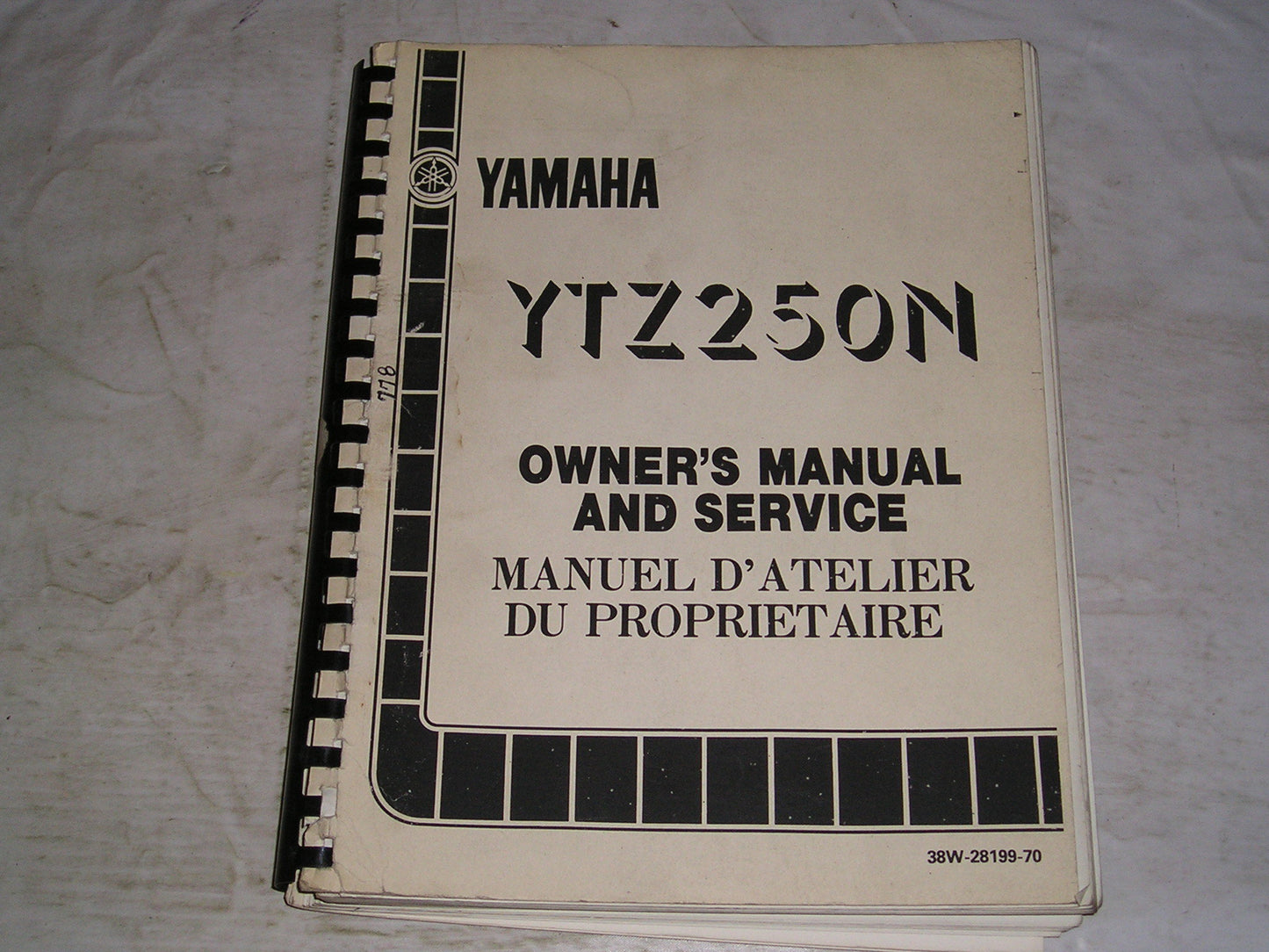 YAMAHA YTZ250N YTZ250 N 1985 Owner's Service Manual 38W-28199-70 #778