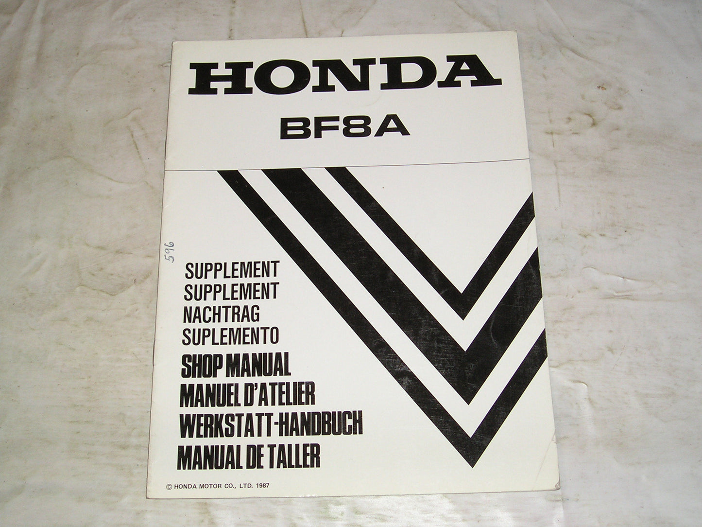 HONDA BF8 A 1987 Outboard Motor Service Supplement Manual 6688121Z #596