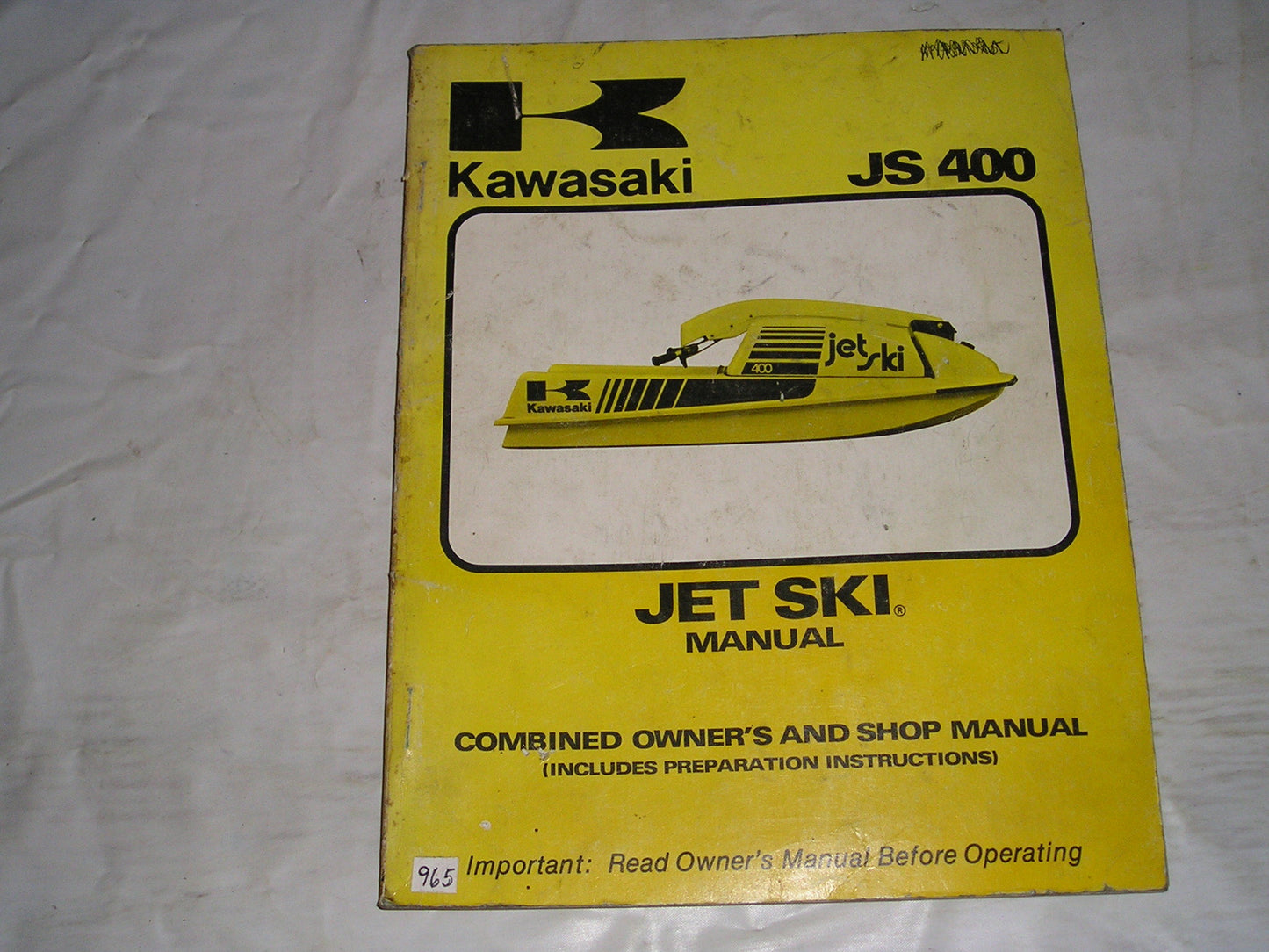 KAWASAKI JS400 A3 Jet Ski 1975 1976 Owner's & Service / Shop Manual 99997-721-02 #965