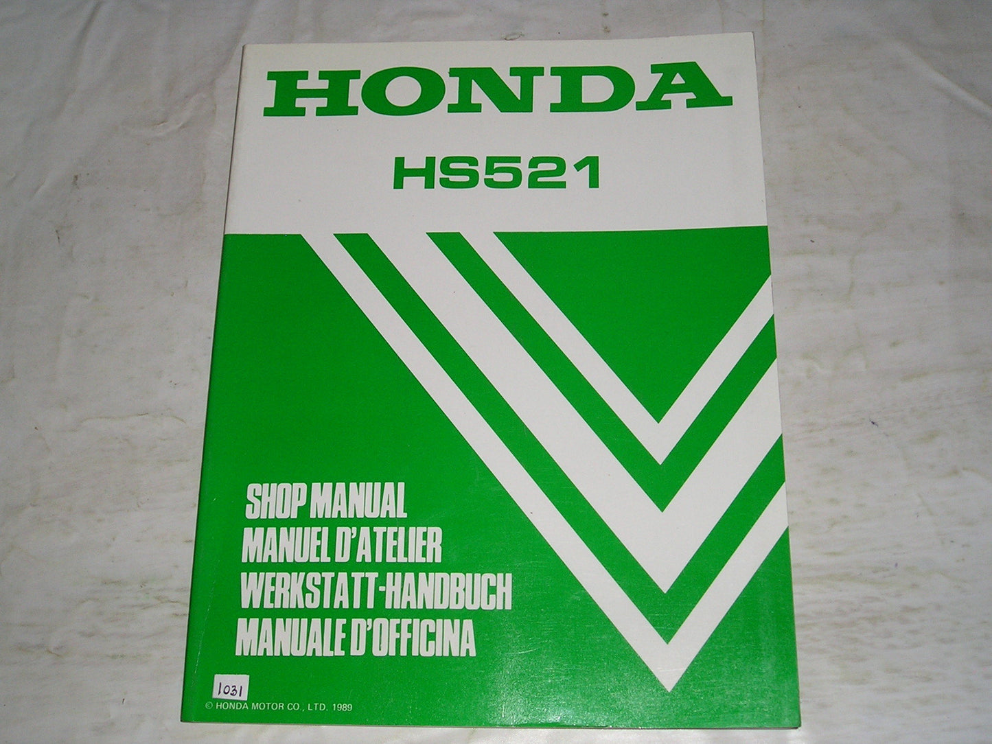 HONDA HS521 1990 Snowthrower / Snowblower Service Manual 6674700 #1031