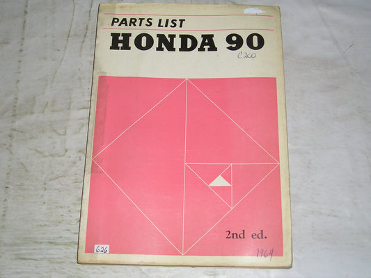 HONDA 90 Model C200 1964 Factory Parts List #626