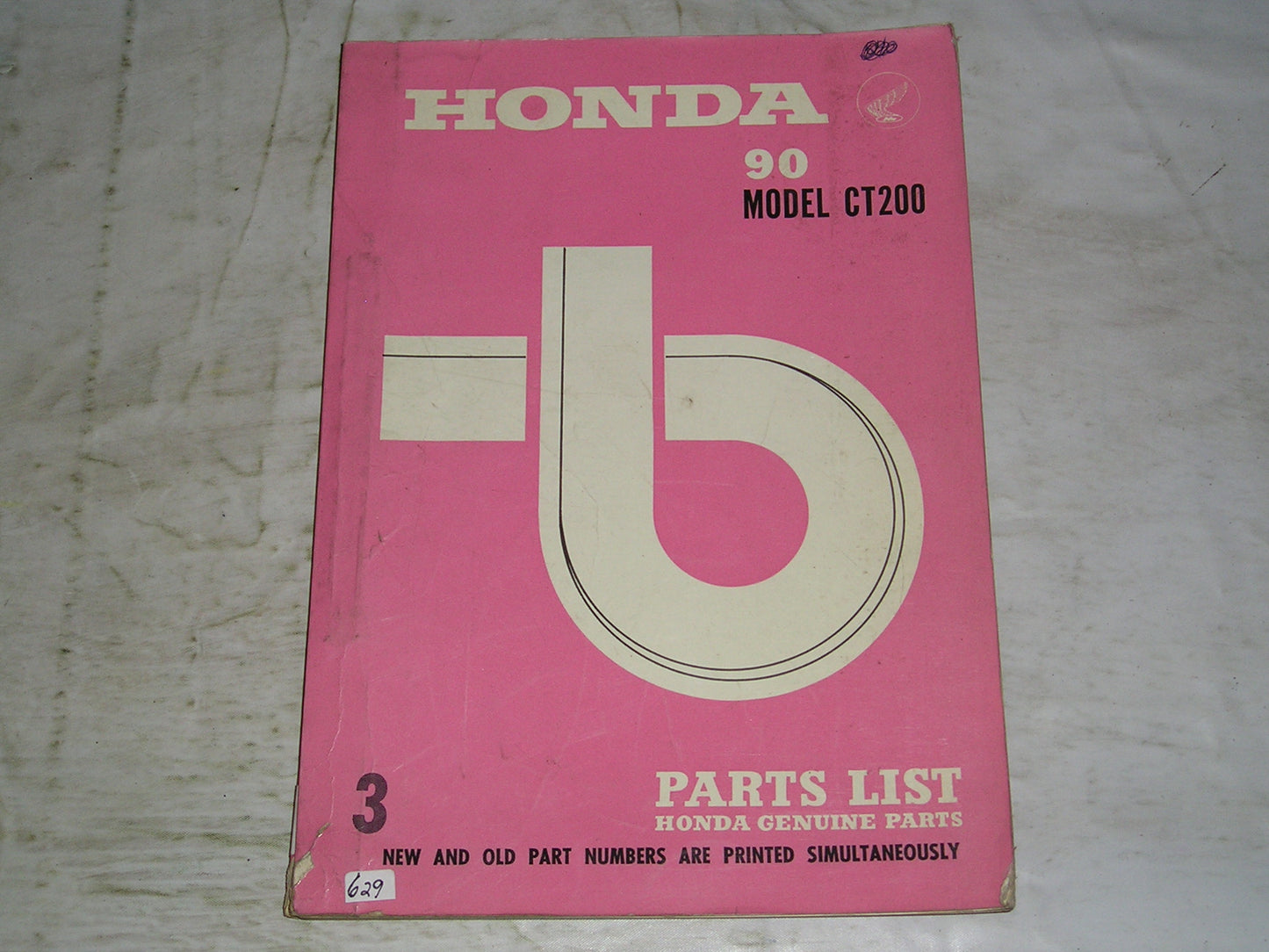 HONDA 90 Model CT200 1967 Factory Parts List #629