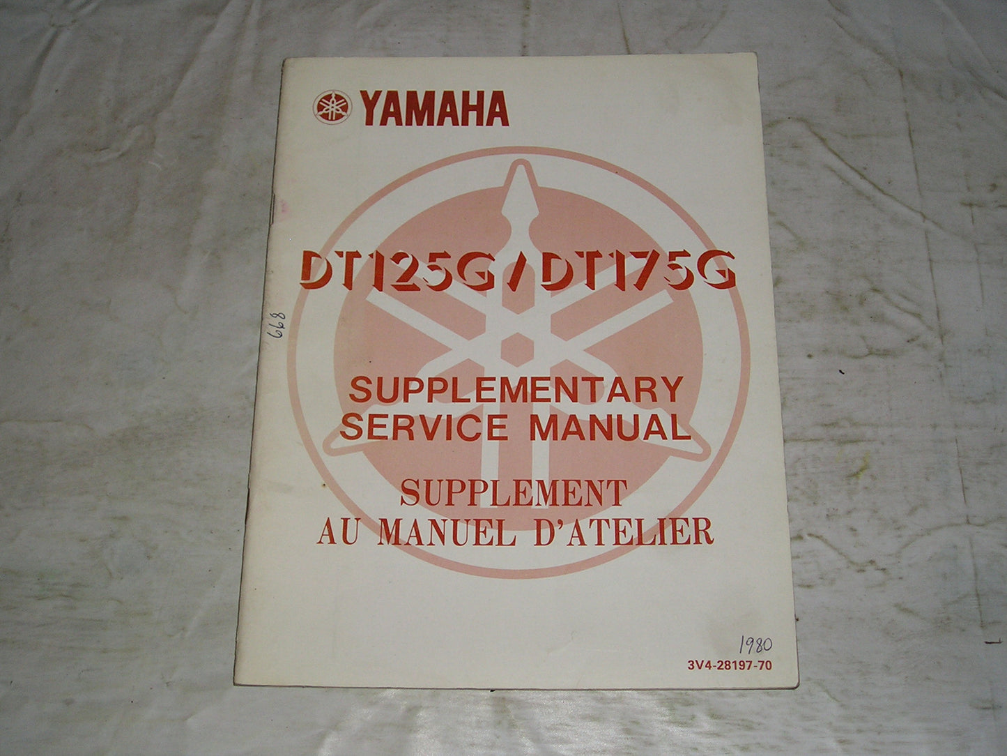 YAMAHA DT125 DT175 G 1980 Service Supplement Manual 3V4-28197-70 #668