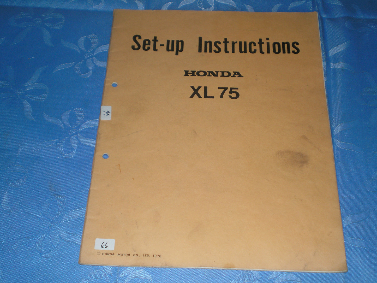 HONDA XL75 1977 Set-up Instructions Manual 9115200 A 5007610 #66