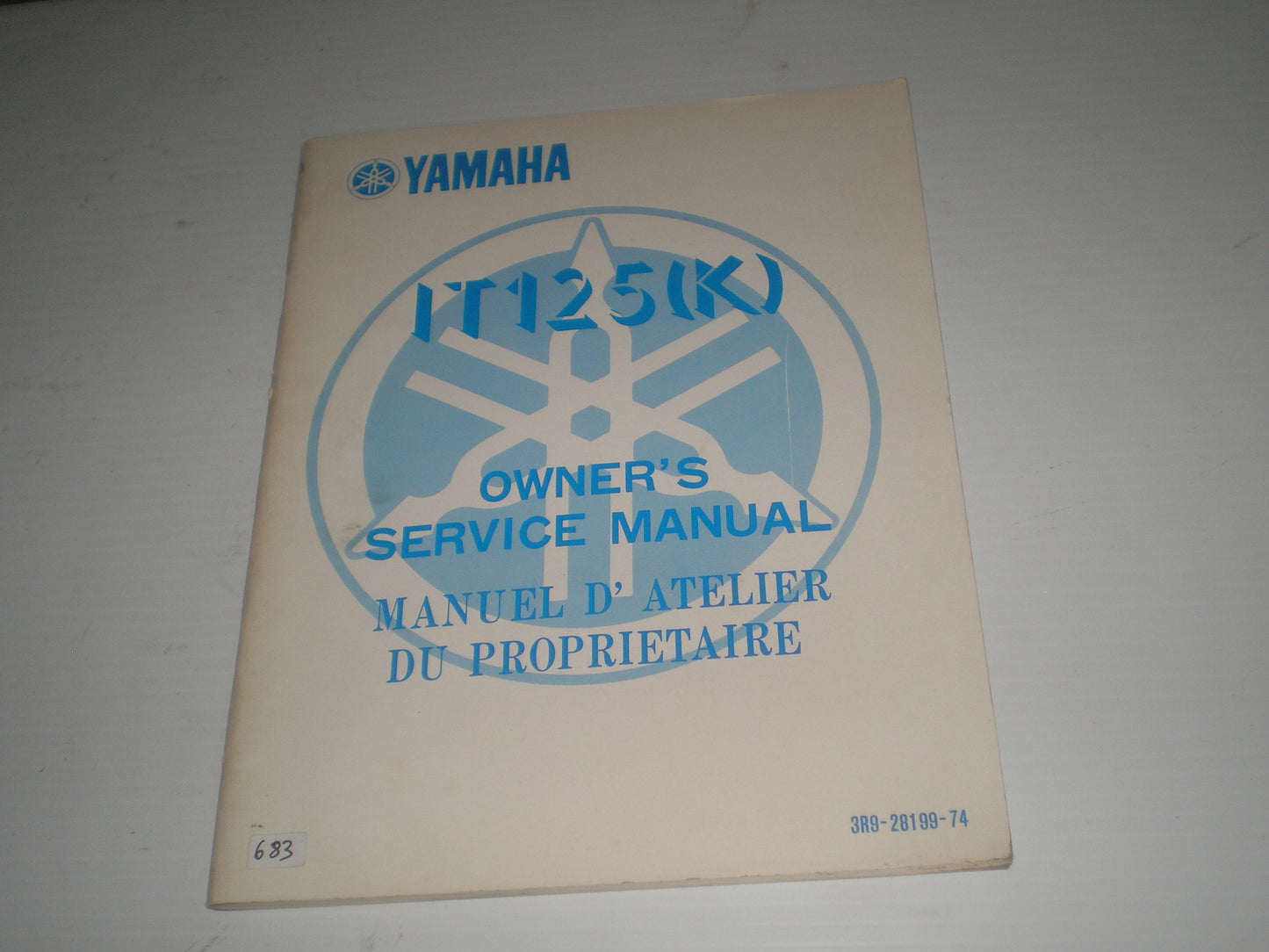 YAMAHA IT125K IT125 K 1983 Service Manual 3R9-28199-74 #683