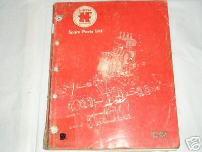 HIRTH H Engines 1972 Factory Spare Parts List #S78