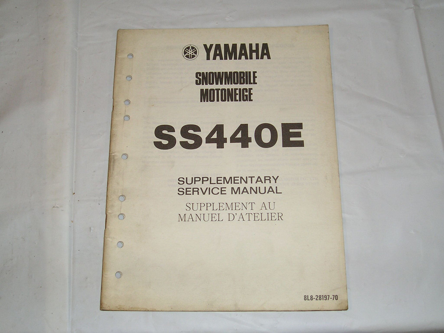 YAMAHA SS440 E 1981  Service Manual Supplement  8L8-28197-70  #S109