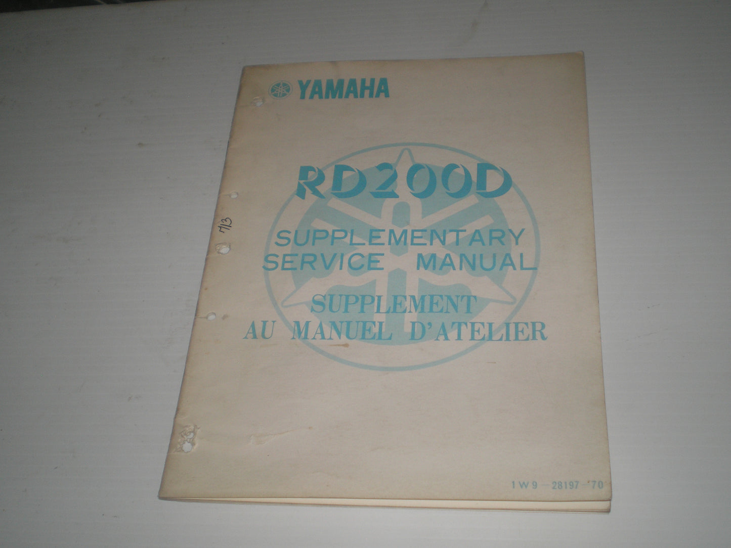 YAMAHA RD200D RD200 D 1977 Service Manual Supplement 1W9-28197-70 #713