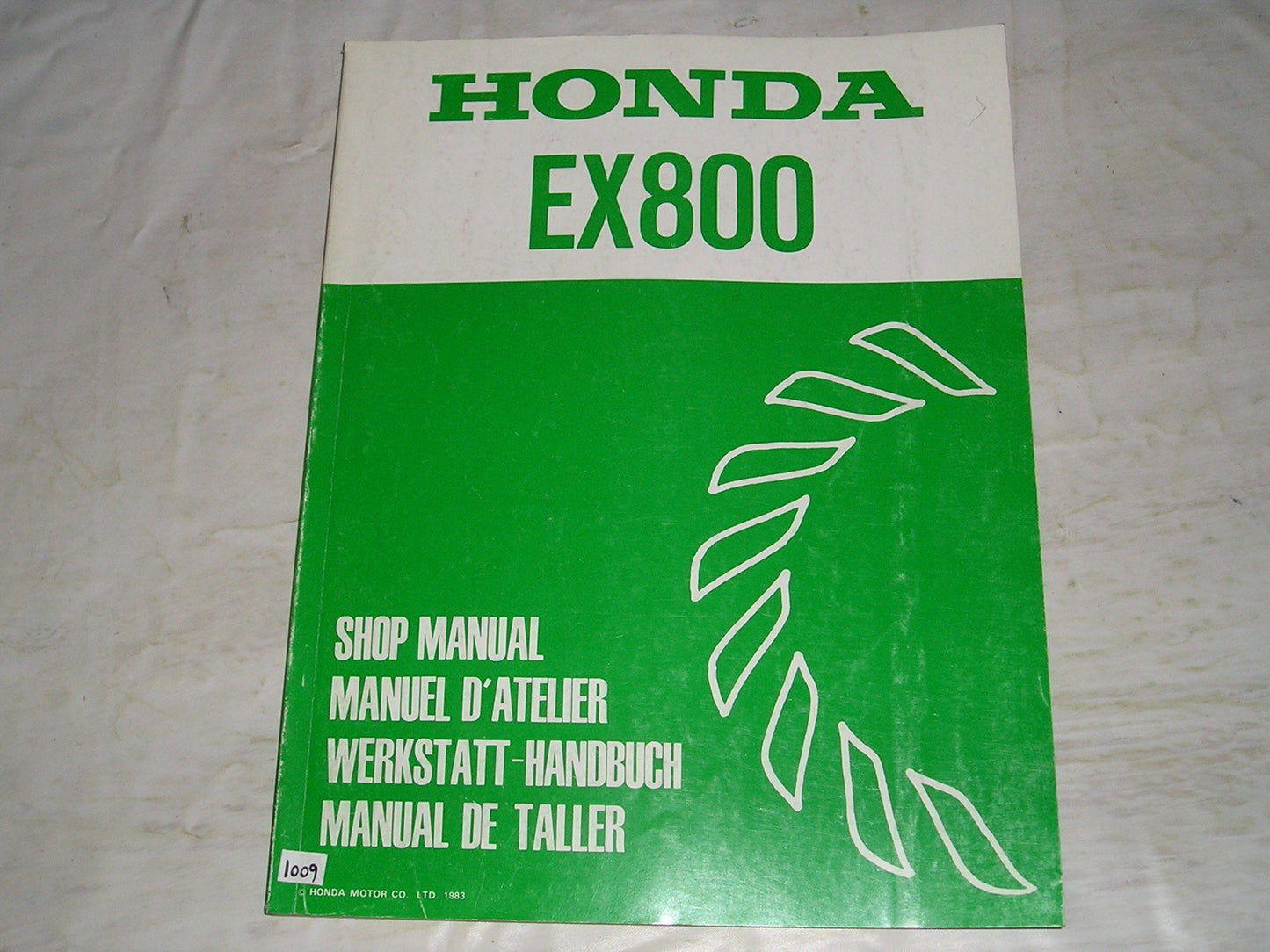 HONDA EX800 1984 Portable Generator Service Manual 66ZA700 #1009