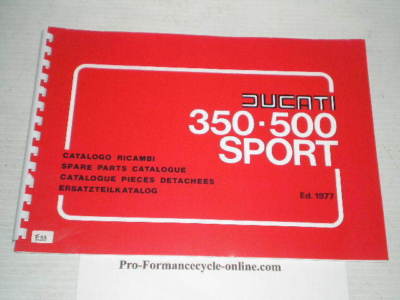 DUCATI 350 & 500 Sport 1977 Parts Catalogue E119 #E74