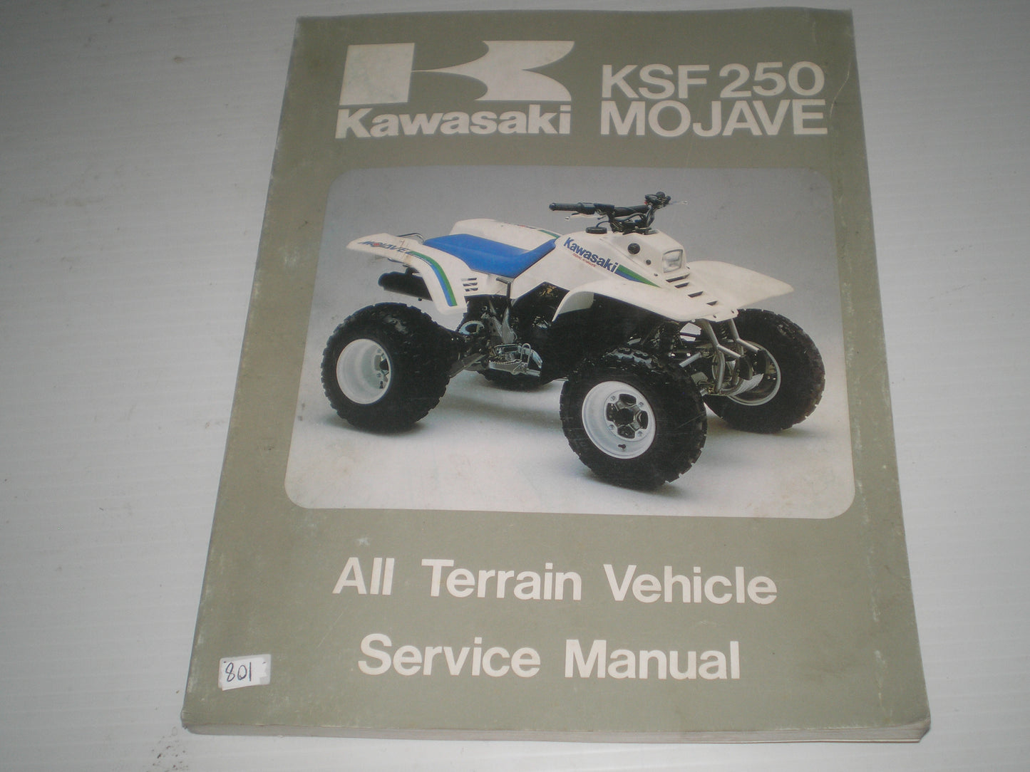 KAWASAKI KSF250 A1 A2 1987 1988 All Terrain Vehicle Service Manual 99924-1067-02 #801