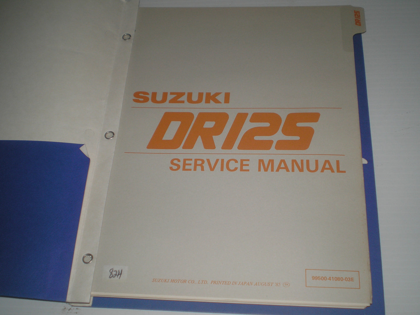 SUZUKI DR125G DR125 G 1986 Service Manual 99500-41080-03E #824