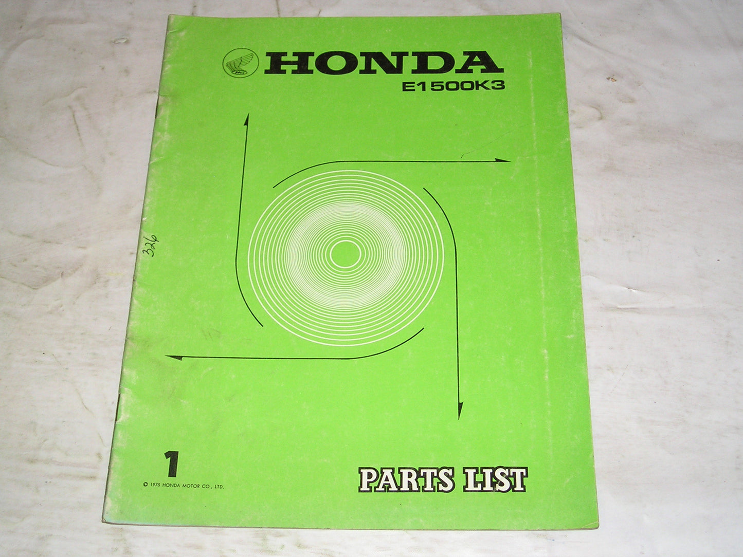 HONDA E1500 K3 1975 Generator Power Equipment Parts List 2487631 A10007505 #326.1