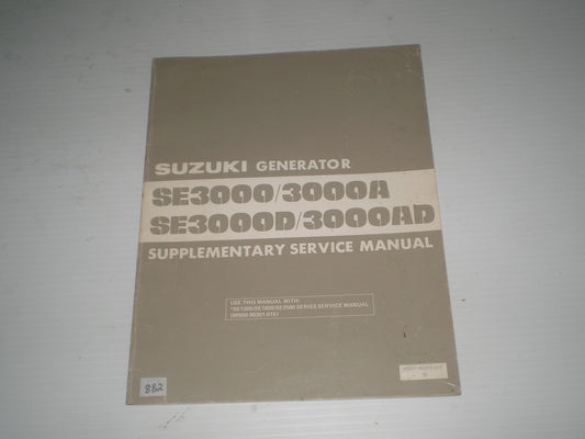 SUZUKI SE3000 A D AD 1984 Generator Service Supplement Manual 99501-90310-01E #882