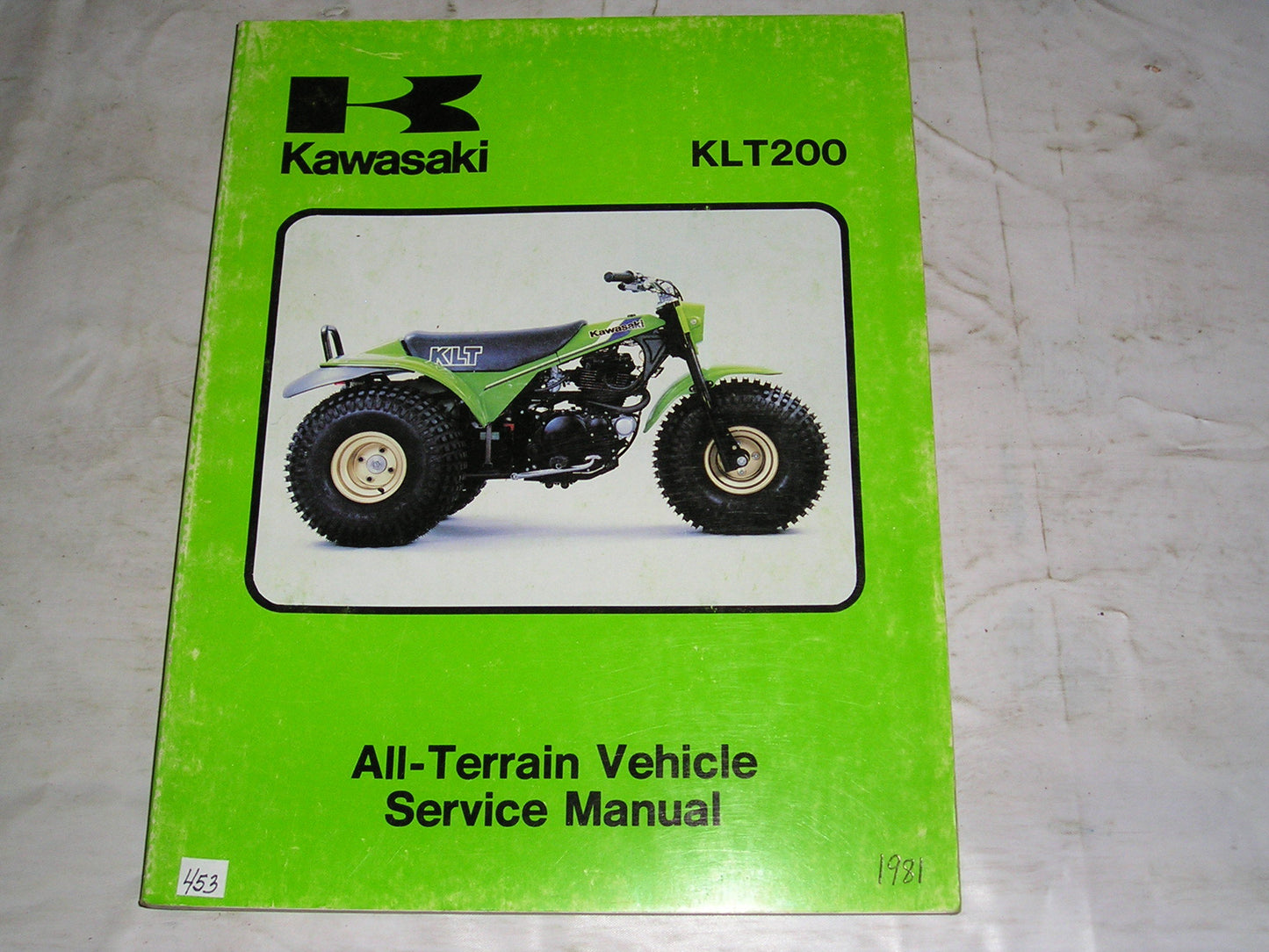 KAWASAKI KLT200 A1 All Terrain 1981 Service Manual 99963-0037-01 #453