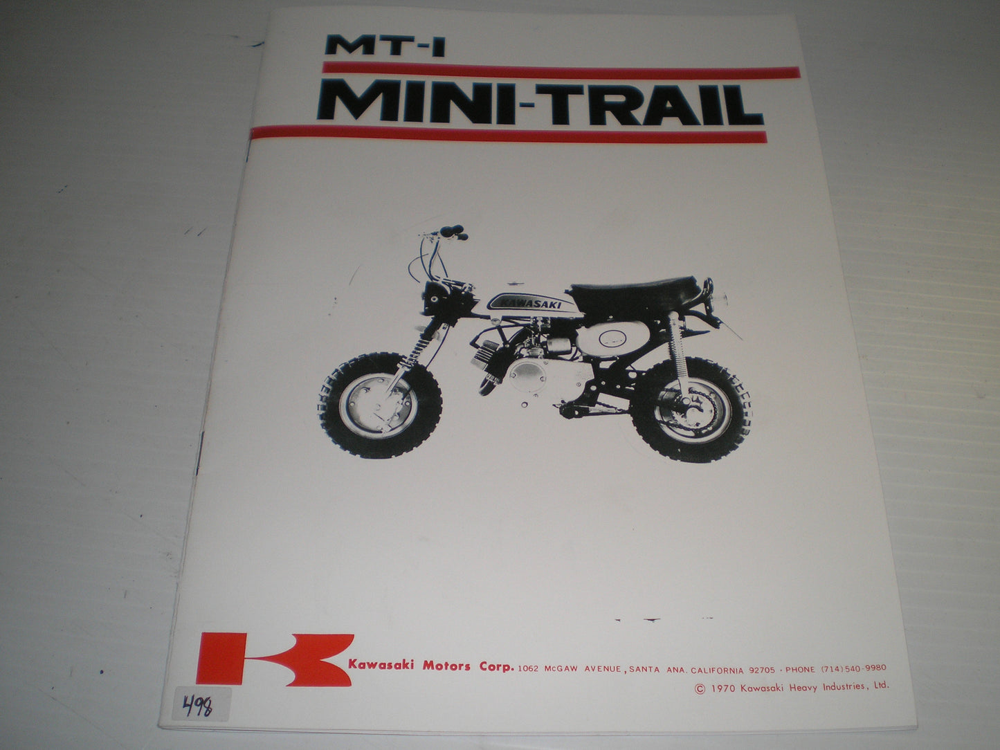 KAWASAKI MT1 MT-1 Mini-Trail Dynamite 1970 Service Manual 99995-327-01 #467.1