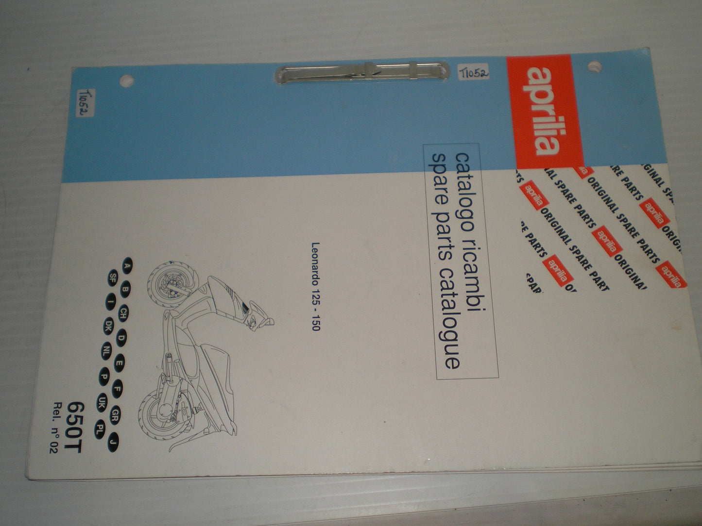 APRILIA Leonardo 125 & 150 Parts Catalogue 650T Rel. No 2 #E93
