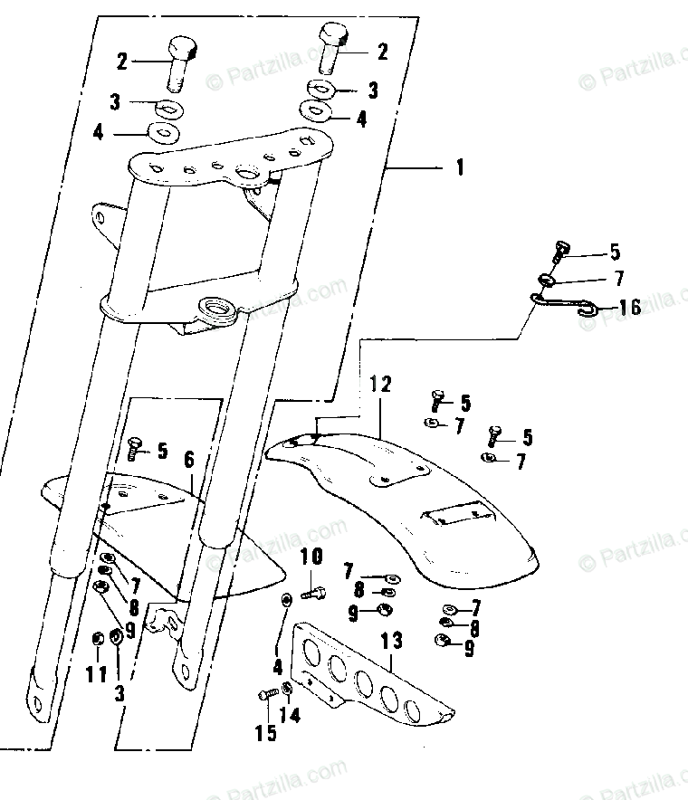 KAWASAKI KV75 Factory Cable Holding Guide Clamp 92037-172