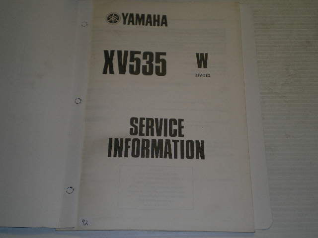 YAMAHA XV535 W Virago 1989 Service Information Manual 2JV-SE2 #92
