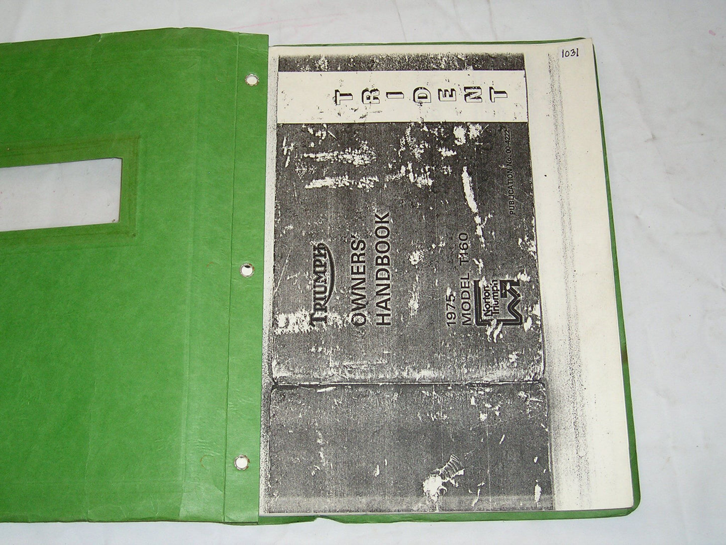 TRIUMPH Trident T160 1975 Owner's Handbook 00-4222 #E24