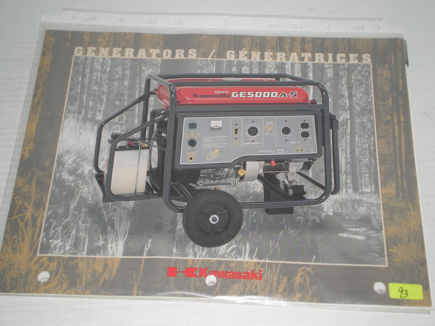 KAWASAKI GENERATOR / GENERATRICES BROCHURE # 93 / 92
