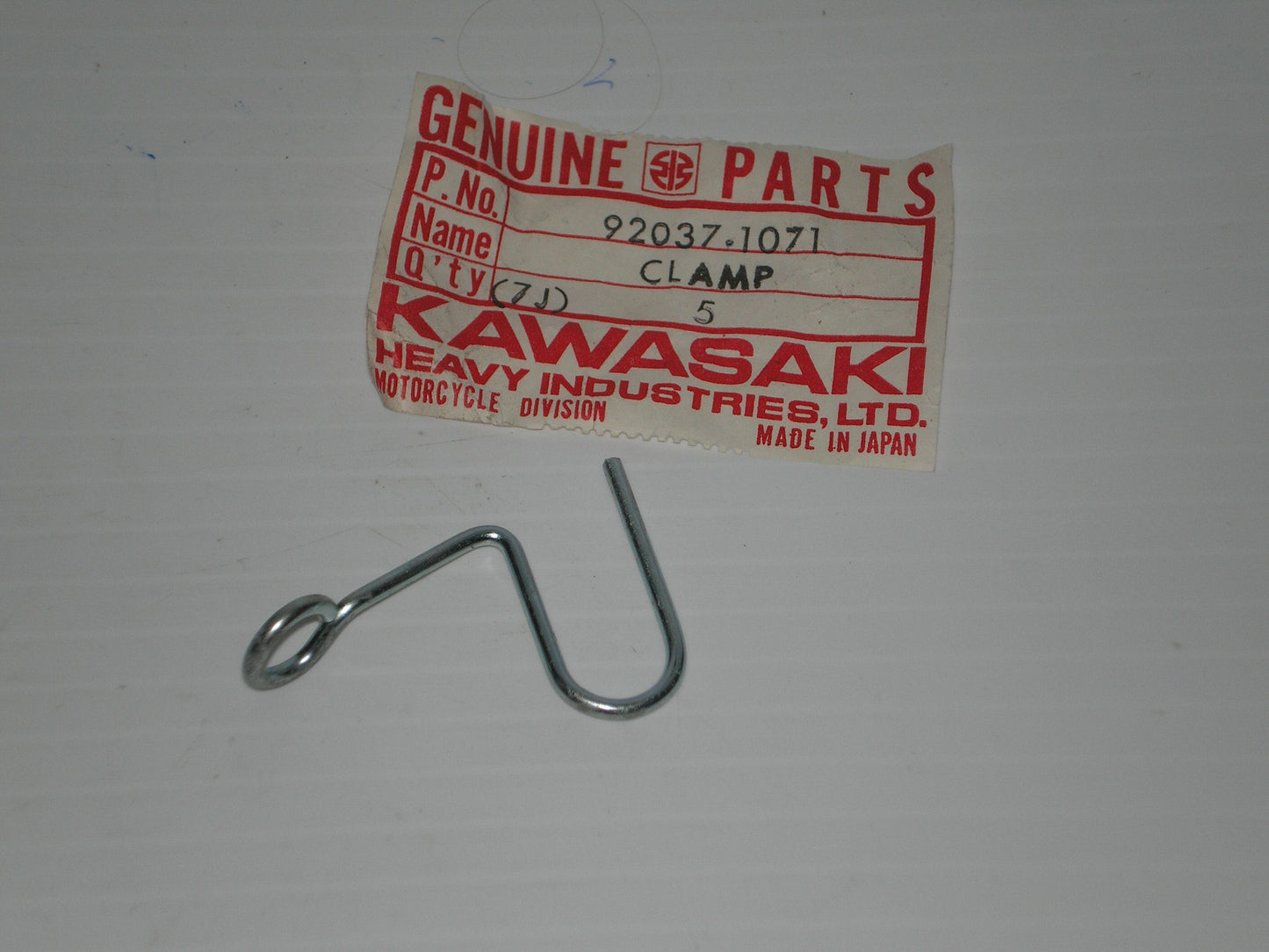 KAWASAKI Vintage Motorcycle Cable or Harness Clamp 92037-1071