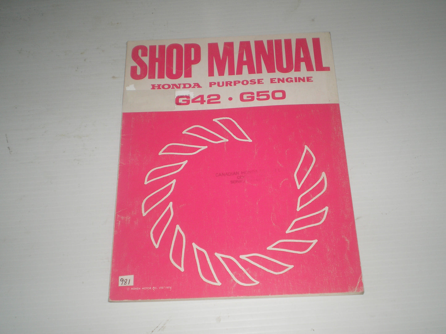 HONDA G42 G50 1972 General Purpose Engine Service Manual 6286503 #981