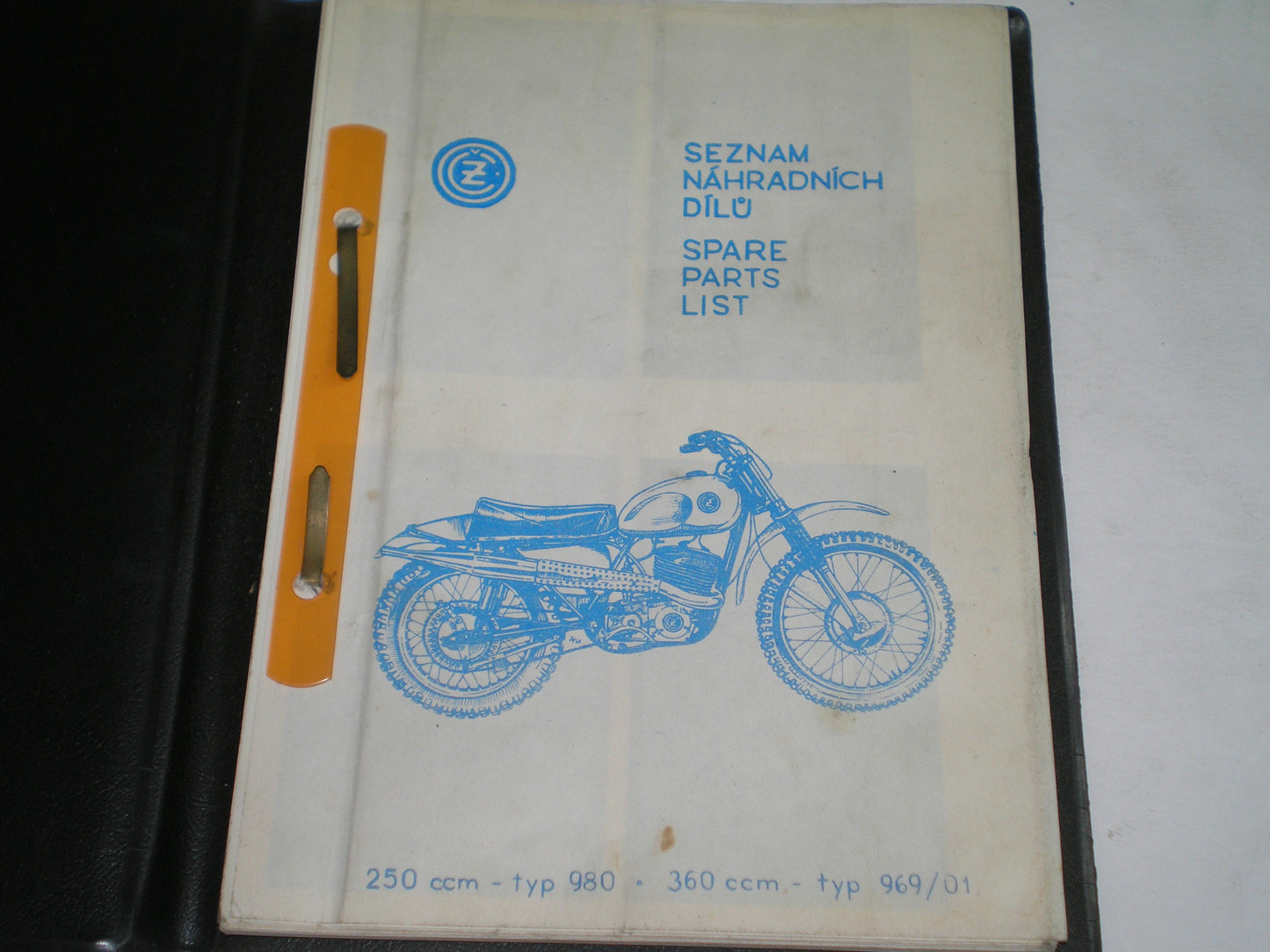 CZ JAWA Motorcycle 250 Type 980 360 Type 969 Spare Parts List